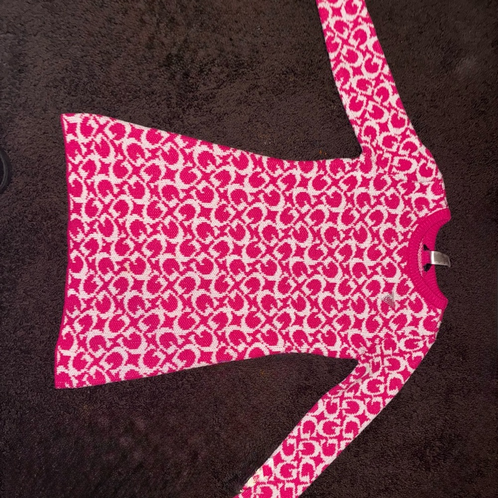 Guess Pink and White Kids Formal Dress